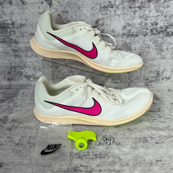 Nike Other - New No Box Nike Zoom Rival Distance Track Spikes Men's Size 11 White Pink DC8725